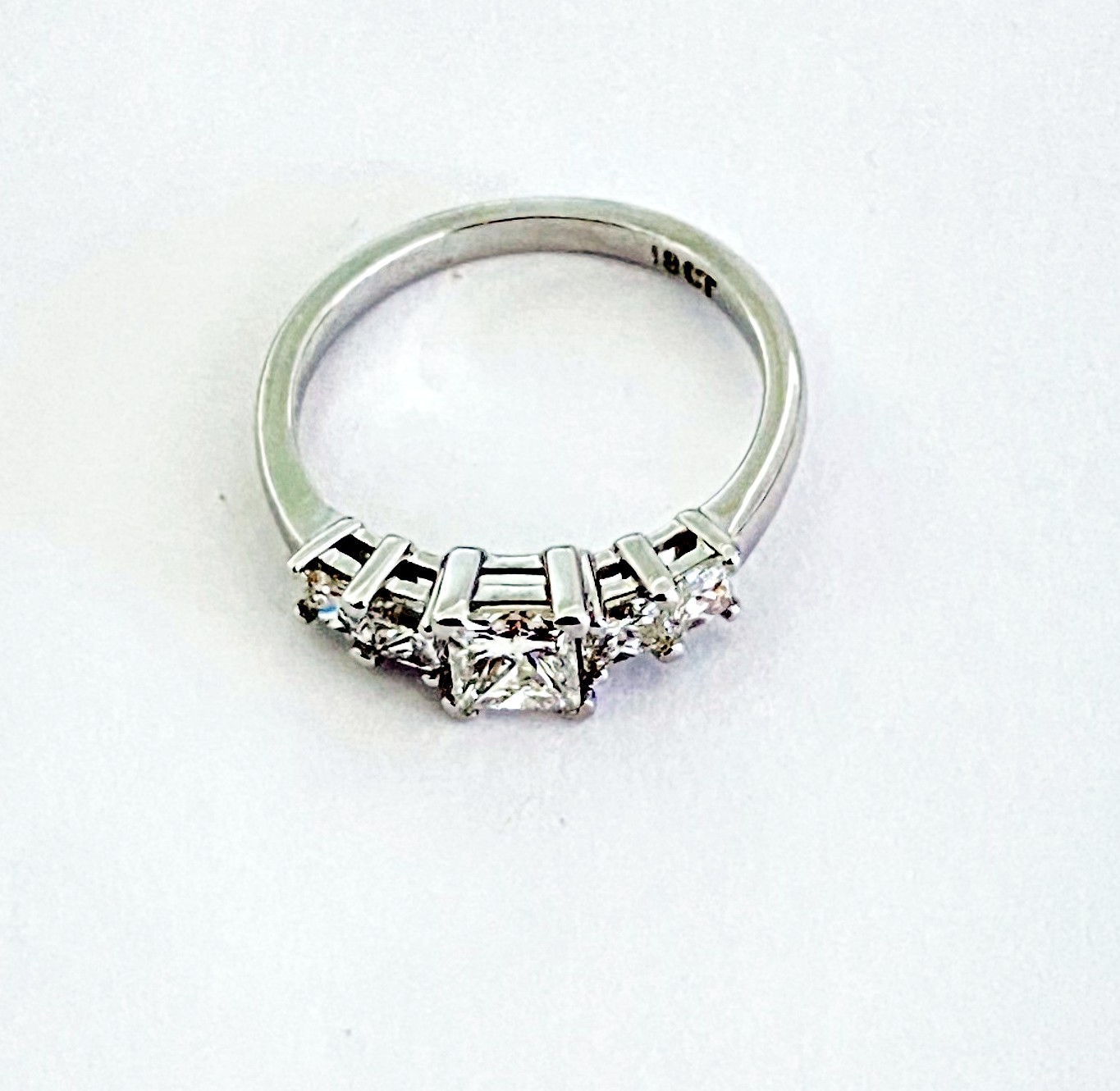 Bespoke three-stone diamond ring, handcrafted by Stone Diamonds & Gems